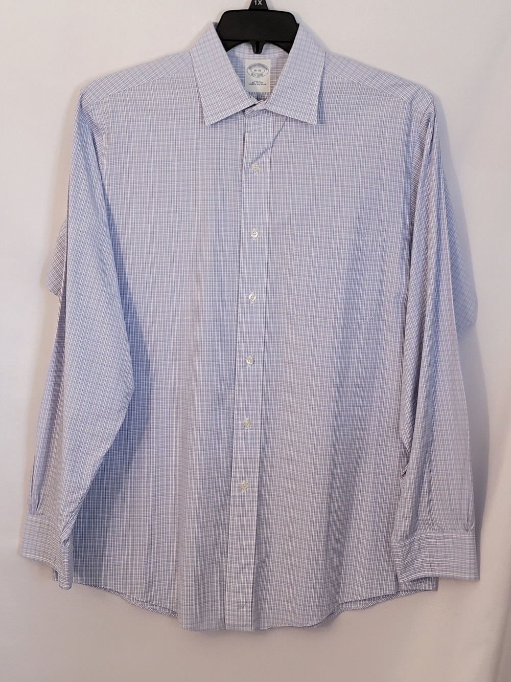 Brooks Brothers Slim Fit Micro-Check Dress Shirt Size 16-35